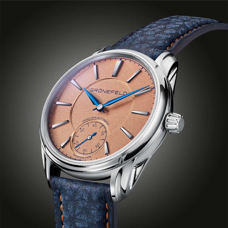 1941 PRINCIPIA AUTOMATIC SALMON DIAL THREE QUARTERS
