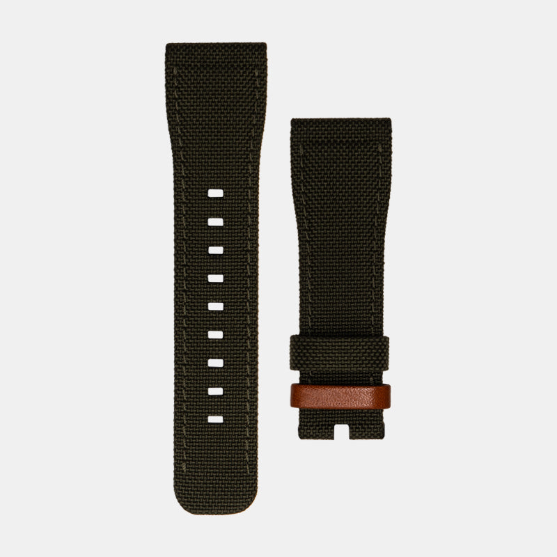 SEVENFRIDAY T2/01 STRAP GREEN CANVASS BROWN LINING